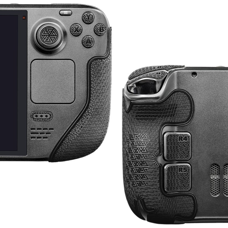 Luck&Link Controller Grip for Steam Deck OLED&LCD,Textured Skin kit,Anti-Skid Sweat-Absorbent Controllers Handle Grips, Buttons,Triggers,D-pad(Ultra-Obsidian Black) - Image 2